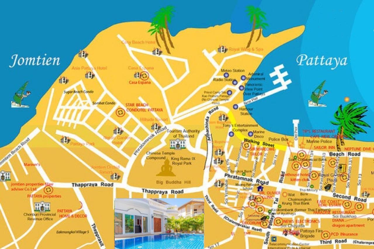 Ratana Villa - Pattaya Holiday House Walking Street 7 Bedrooms Eksteriør billede